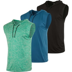 image:image3 Pack Mens Dry Fit Tank Top Hoodie Sleeveless Workout Gym Muscle ShirtsSet 7