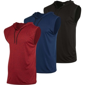 image:image3 Pack Mens Dry Fit Tank Top Hoodie Sleeveless Workout Gym Muscle ShirtsSet 8