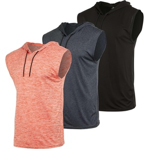 image:image3 Pack Mens Dry Fit Tank Top Hoodie Sleeveless Workout Gym Muscle ShirtsSet 9