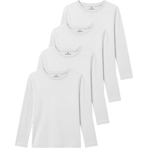 image:image4 Pack Girls Cotton Long Sleeve Shirts Crew Neck Tees Kids Teens TopsSet 3