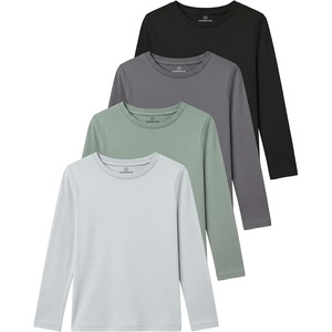 image:image4 Pack Girls Cotton Long Sleeve Shirts Crew Neck Tees Kids Teens TopsSet 6