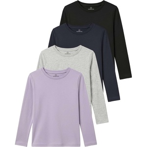 image:image4 Pack Girls Cotton Long Sleeve Shirts Crew Neck Tees Kids Teens TopsSet 7