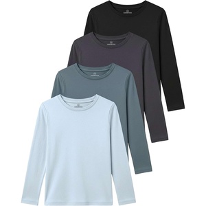 image:image4 Pack Girls Cotton Long Sleeve Shirts Crew Neck Tees Kids Teens TopsSet 8