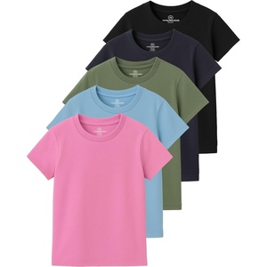 image:image4 Pack Girls Cotton Tshirts Short Sleeve Crew Neck Tees Kids Teens TopsSet 5
