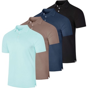 image:image4 Pack Mens Cotton Pique Polo Shirts Short Sleeve Collared Golf WorkSet 11