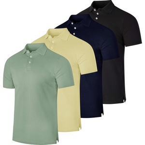 image:image4 Pack Mens Cotton Pique Polo Shirts Short Sleeve Collared Golf WorkSet 12