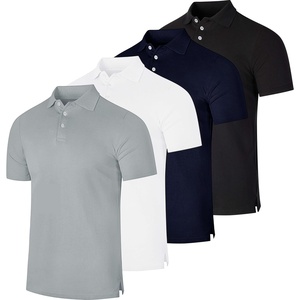 image:image4 Pack Mens Cotton Pique Polo Shirts Short Sleeve Collared Golf WorkSet 15