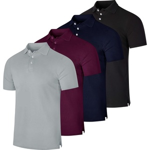 image:image4 Pack Mens Cotton Pique Polo Shirts Short Sleeve Collared Golf WorkSet 3