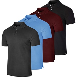 image:image4 Pack Mens Cotton Pique Polo Shirts Short Sleeve Collared Golf WorkSet 4