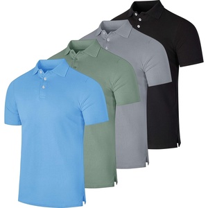 image:image4 Pack Mens Cotton Pique Polo Shirts Short Sleeve Collared Golf WorkSet 7