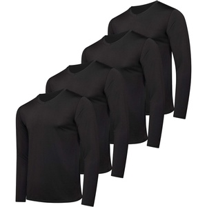image:image4 Pack Mens Dry Fit Long Sleeve V Neck T Shirts Athletic Workout Gym TeesSet 6