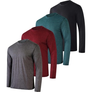 image:image4 Pack Mens Dry Fit Long Sleeve Workout Shirts Gym Athletic Tee FishingSet B