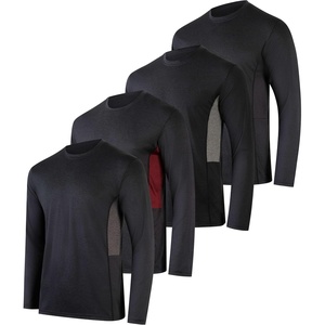 image:image4 Pack Mens Dry Fit Long Sleeve Workout Shirts Gym Athletic Tee FishingSet F
