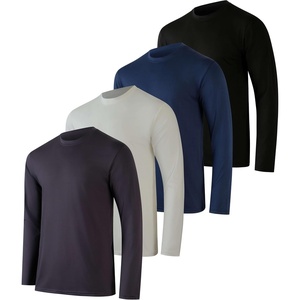 image:image4 Pack Mens Dry Fit Long Sleeve Workout Shirts Gym Athletic Tee FishingSet G