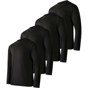 image:image4 Pack Mens Dry Fit Long Sleeve Workout Shirts Gym Athletic Tee FishingSet H