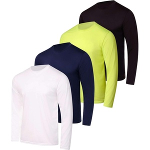 image:image4 Pack Mens Dry Fit Long Sleeve Workout Shirts Gym Athletic Tee FishingSet I