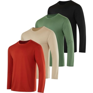 image:image4 Pack Mens Dry Fit Long Sleeve Workout Shirts Gym Athletic Tee FishingSet M