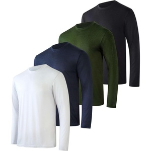 image:image4 Pack Mens Dry Fit Long Sleeve Workout Shirts Gym Athletic Tee FishingSet a
