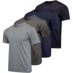 image:image4 Pack Mens Dry Fit Short Sleeve Pocket T Shirts Workout Gym Athletic TeesSet 10
