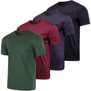 image:image4 Pack Mens Dry Fit Short Sleeve Pocket T Shirts Workout Gym Athletic TeesSet 2