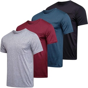 image:image4 Pack Mens Dry Fit Short Sleeve Pocket T Shirts Workout Gym Athletic TeesSet 3