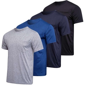 image:image4 Pack Mens Dry Fit Short Sleeve Pocket T Shirts Workout Gym Athletic TeesSet 7