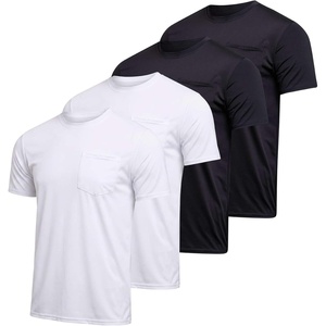 image:image4 Pack Mens Dry Fit Short Sleeve Pocket T Shirts Workout Gym Athletic TeesSet 9