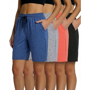 image:image4 Pack Womens Bermuda Shorts Dry Fit Athletic 7 High Waisted Long PocketsSet 1