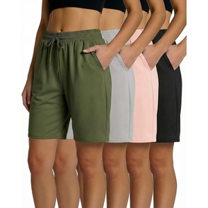 image:image4 Pack Womens Bermuda Shorts Dry Fit Athletic 7 High Waisted Long PocketsSet 10