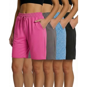 image:image4 Pack Womens Bermuda Shorts Dry Fit Athletic 7 High Waisted Long PocketsSet 12