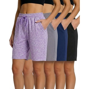 image:image4 Pack Womens Bermuda Shorts Dry Fit Athletic 7 High Waisted Long PocketsSet 2