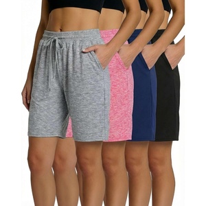 image:image4 Pack Womens Bermuda Shorts Dry Fit Athletic 7 High Waisted Long PocketsSet 3