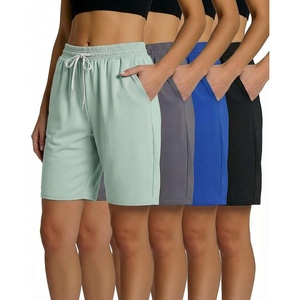 image:image4 Pack Womens Bermuda Shorts Dry Fit Athletic 7 High Waisted Long PocketsSet 5