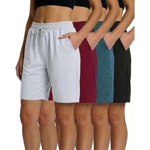 image:image4 Pack Womens Bermuda Shorts Dry Fit Athletic 7 High Waisted Long PocketsSet 7