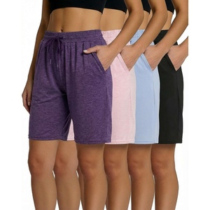 image:image4 Pack Womens Bermuda Shorts Dry Fit Athletic 7 High Waisted Long PocketsSet 8
