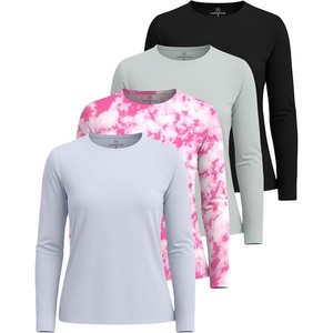 image:image4 Pack Womens Dry Fit Long Sleeve Sun Shirts UPF 50 Hiking Workout TopsSet 1