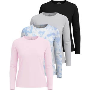image:image4 Pack Womens Dry Fit Long Sleeve Sun Shirts UPF 50 Hiking Workout TopsSet 2