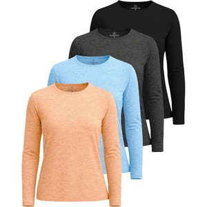 image:image4 Pack Womens Dry Fit Long Sleeve Sun Shirts UPF 50 Hiking Workout TopsSet 6