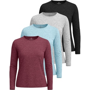 image:image4 Pack Womens Dry Fit Long Sleeve Sun Shirts UPF 50 Hiking Workout TopsSet 7