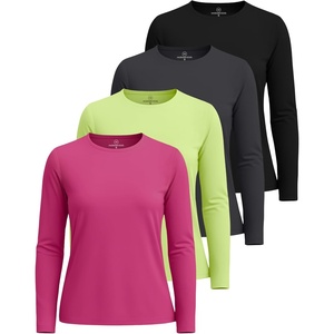 image:image4 Pack Womens Dry Fit Long Sleeve Sun Shirts UPF 50 Hiking Workout TopsSet 9