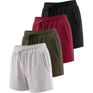 image:image4 Pack Womens Dry Fit Zipper Pockets Shorts Athletic Running High WaistedSet 1