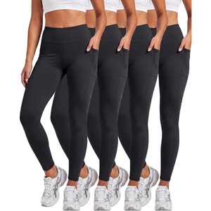 image:image4 Pack Womens Leggings with Pockets Yoga Pants Tummy Control Workout GymSet 1