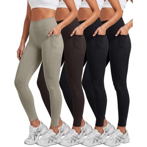 image:image4 Pack Womens Leggings with Pockets Yoga Pants Tummy Control Workout GymSet 14