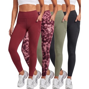 image:image4 Pack Womens Leggings with Pockets Yoga Pants Tummy Control Workout GymSet 6