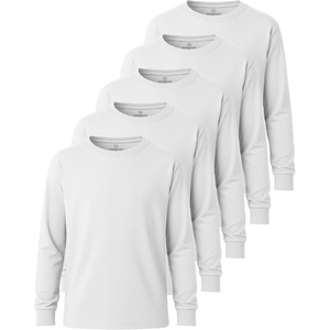 image:image5 Pack Boys Cotton Long Sleeve Jersey T Shirts Kids School Youth TeesSet 5
