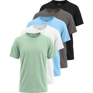 image:image5 Pack Boys Cotton T Shirts Crew Neck Plain Short Sleeve Tops Kids TeensSet 1