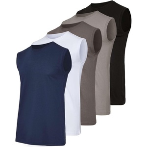 image:image5 Pack Mens Cotton Tank Tops Sleeveless Undershirts Muscle Beater Gym ShirtSet 4