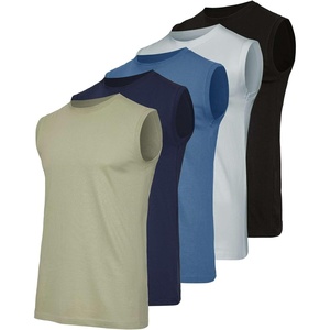image:image5 Pack Mens Cotton Tank Tops Sleeveless Undershirts Muscle Beater Gym ShirtSet 8