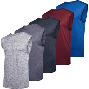 image:image5 Pack Mens Dry Fit Tank Tops Sleeveless Muscle Workout Gym Athletic ShirtRegular Size  Set C
