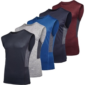image:image5 Pack Mens Dry Fit Tank Tops Sleeveless Muscle Workout Gym Athletic ShirtRegular Size  Set E